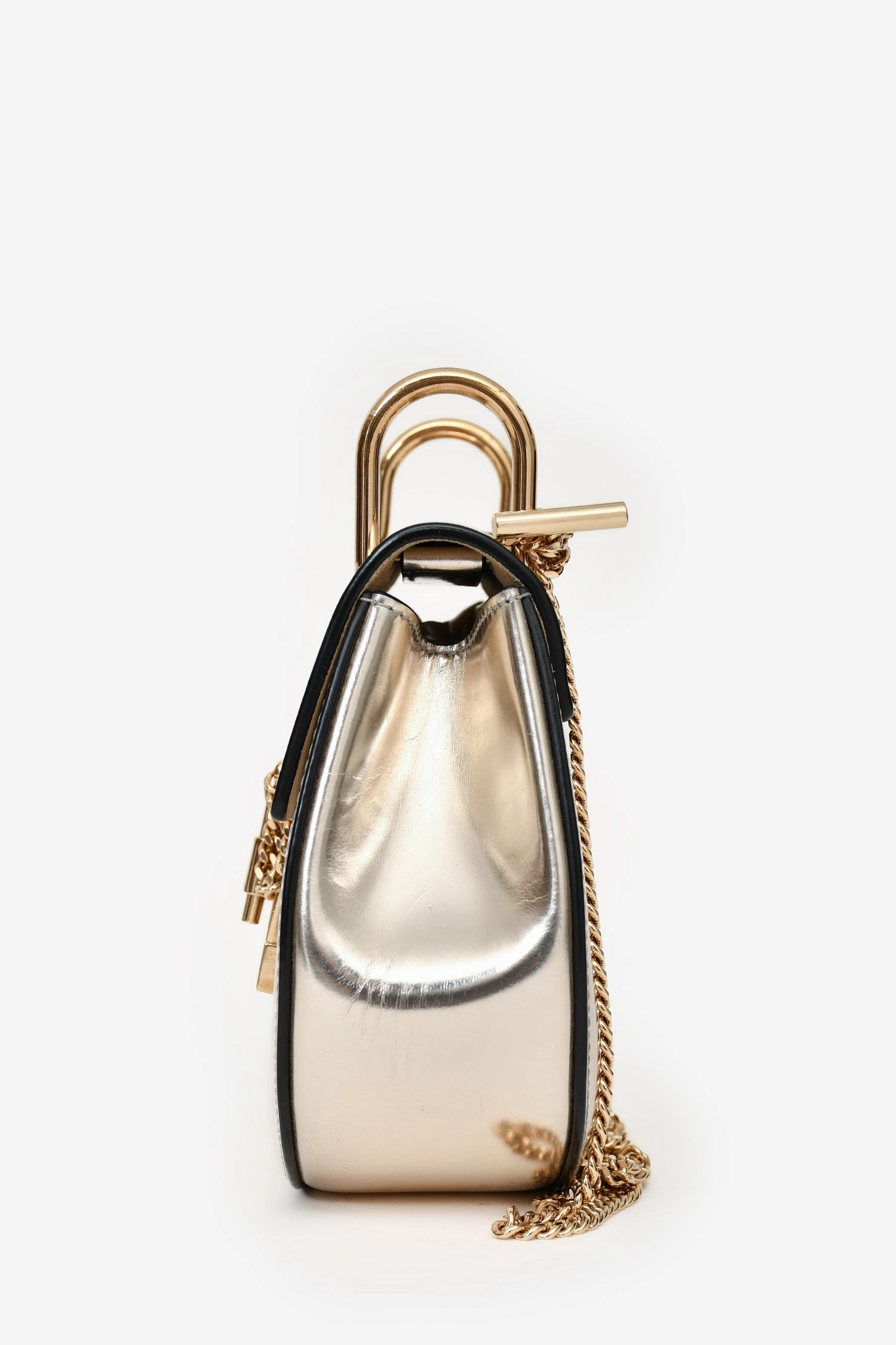 Chloe Silver Leather 'Drew' Crossbody Bag (As Is)