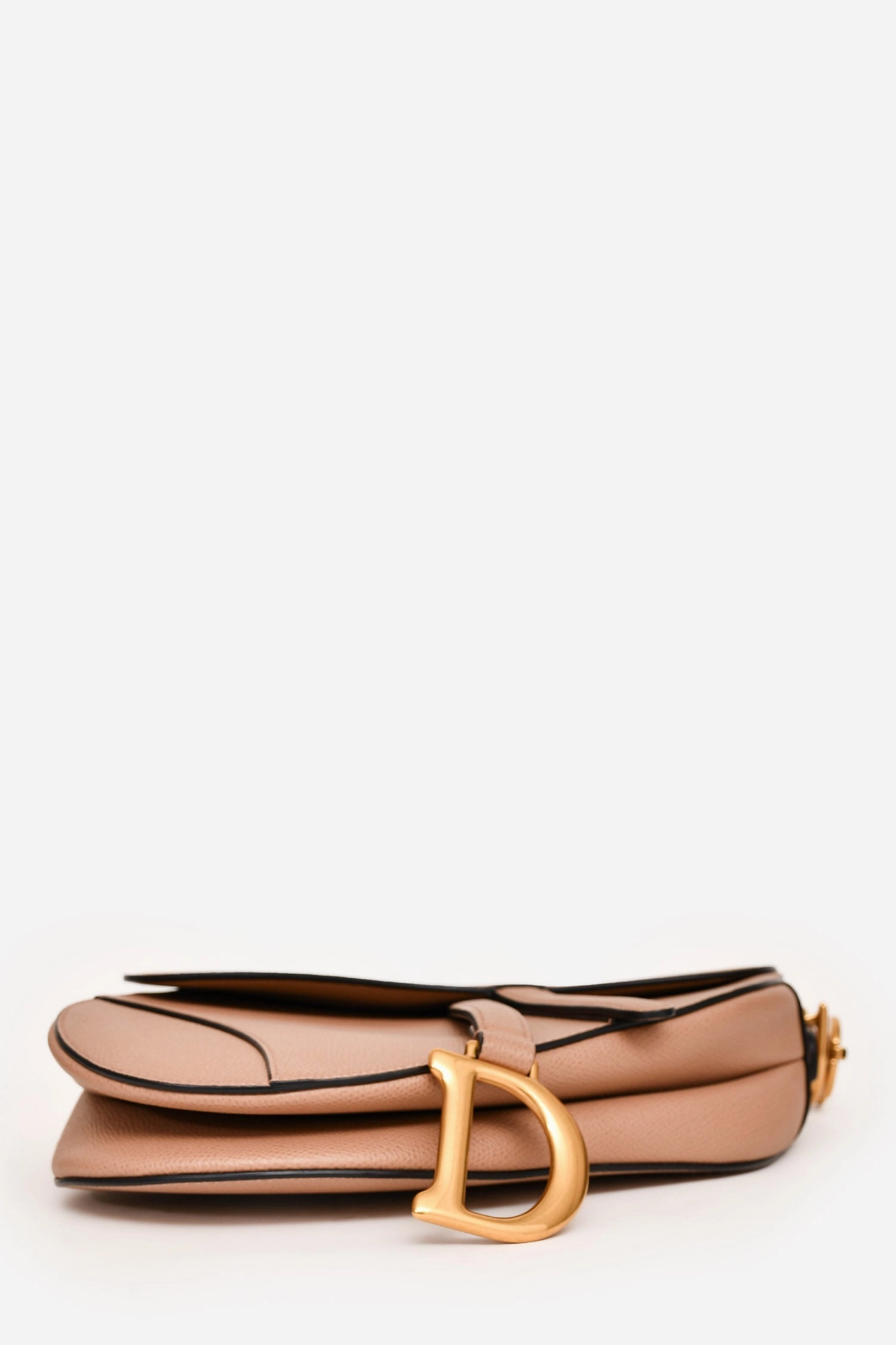 Christian Dior 2019 Warm Taupe Grained Leather Saddle Bag
