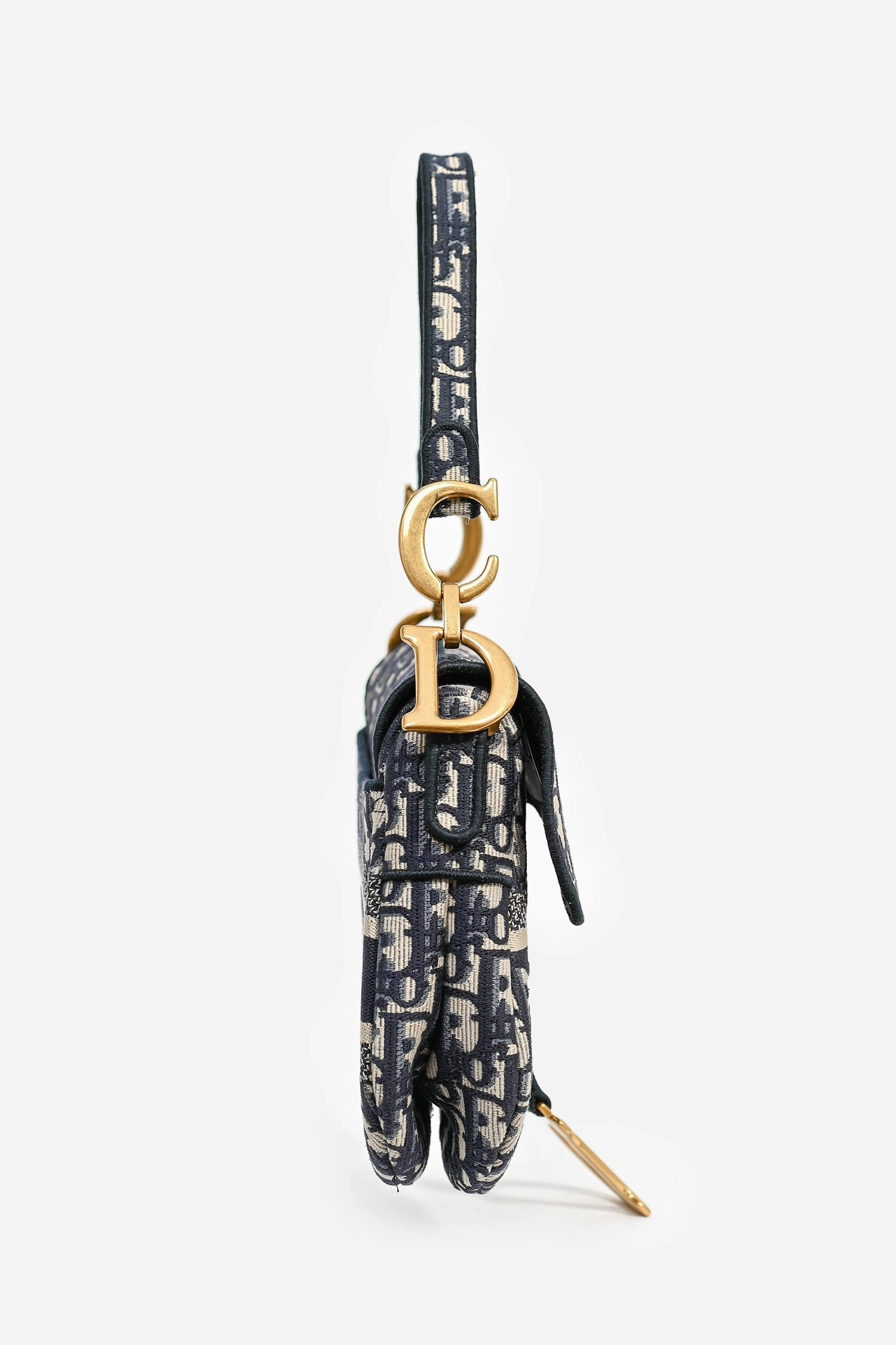 Christian Dior 2021 Navy Oblique Saddle Bag