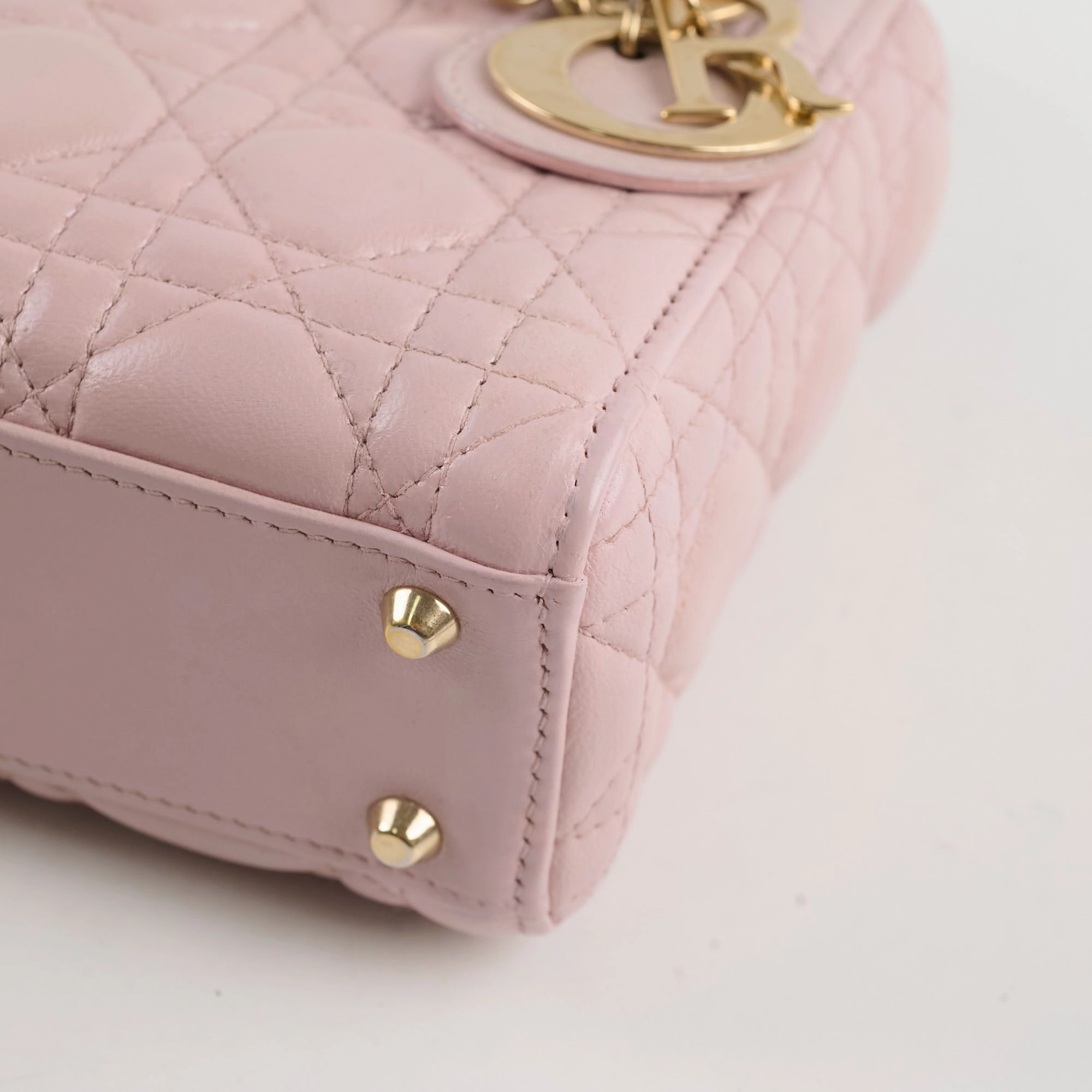 Christian Dior Lambskin Mini Lady Dior Baby Pink