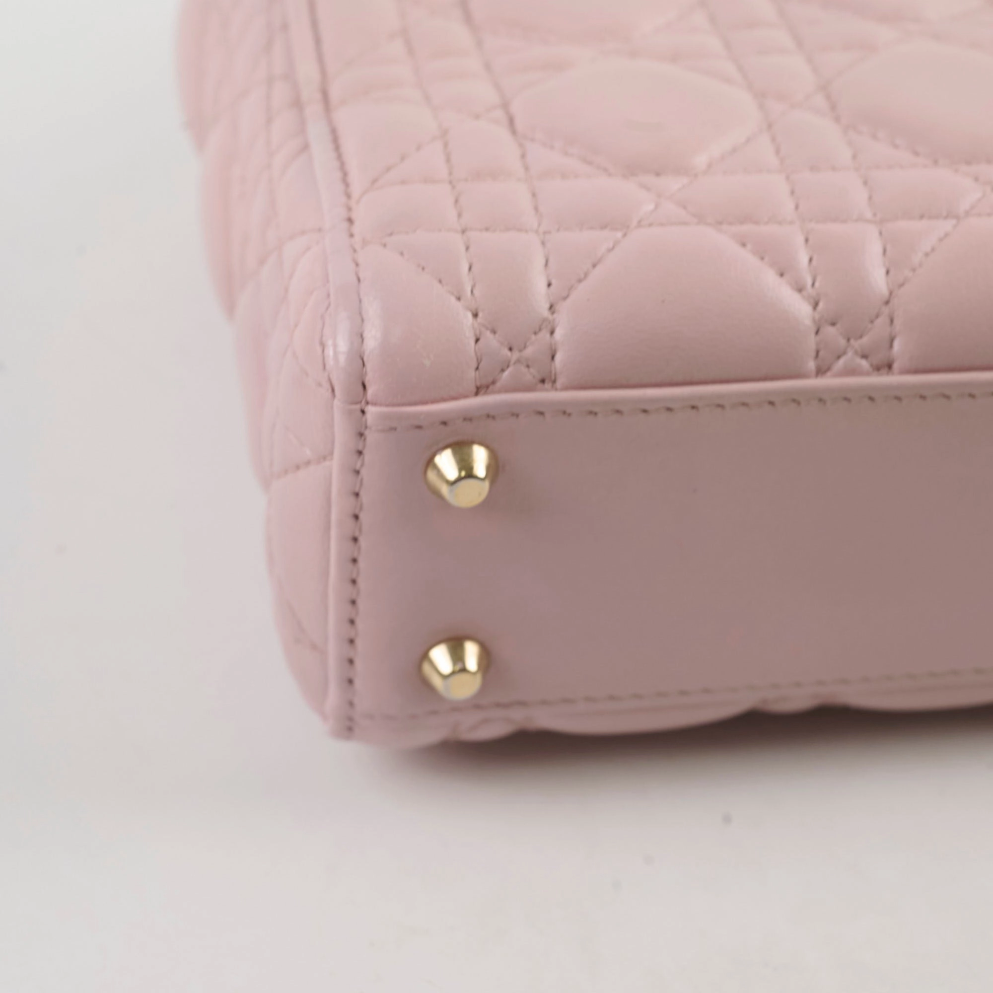 Christian Dior Lambskin Mini Lady Dior Baby Pink