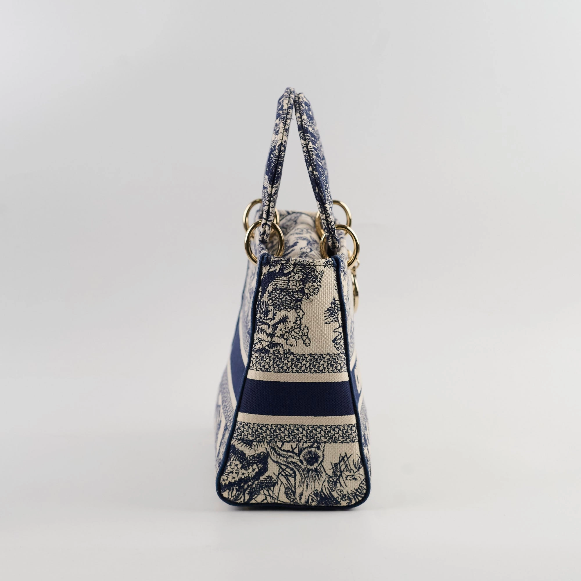 Christian Dior Medium Lady D-Lite Bag Blue/White