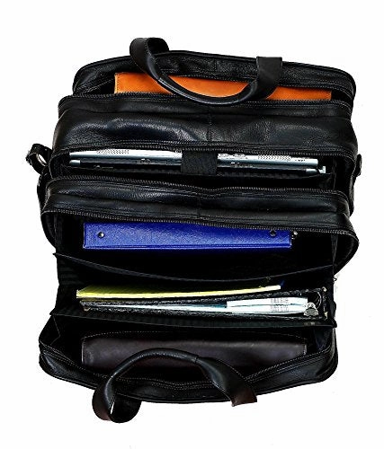 Claire Chase Jumbo Executive Computer Briefcase, Saddle, One Size