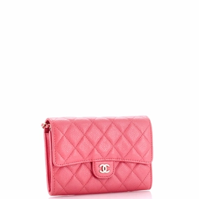 Classic Flap Wallet Crossbody Bag Quilted Caviar Mini