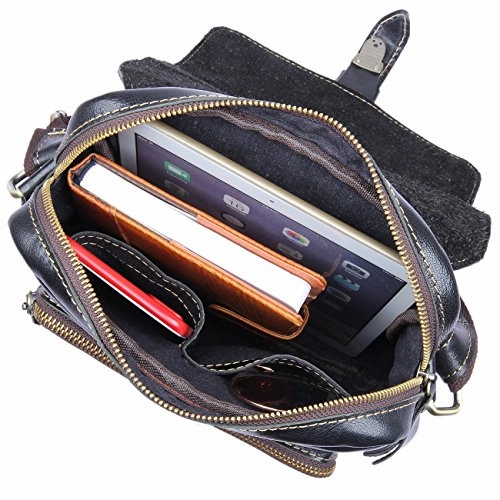 Clean Vintage Leather Cross Body Purse Shoulder Ipad Travel City Bag Retro Design For Men Women