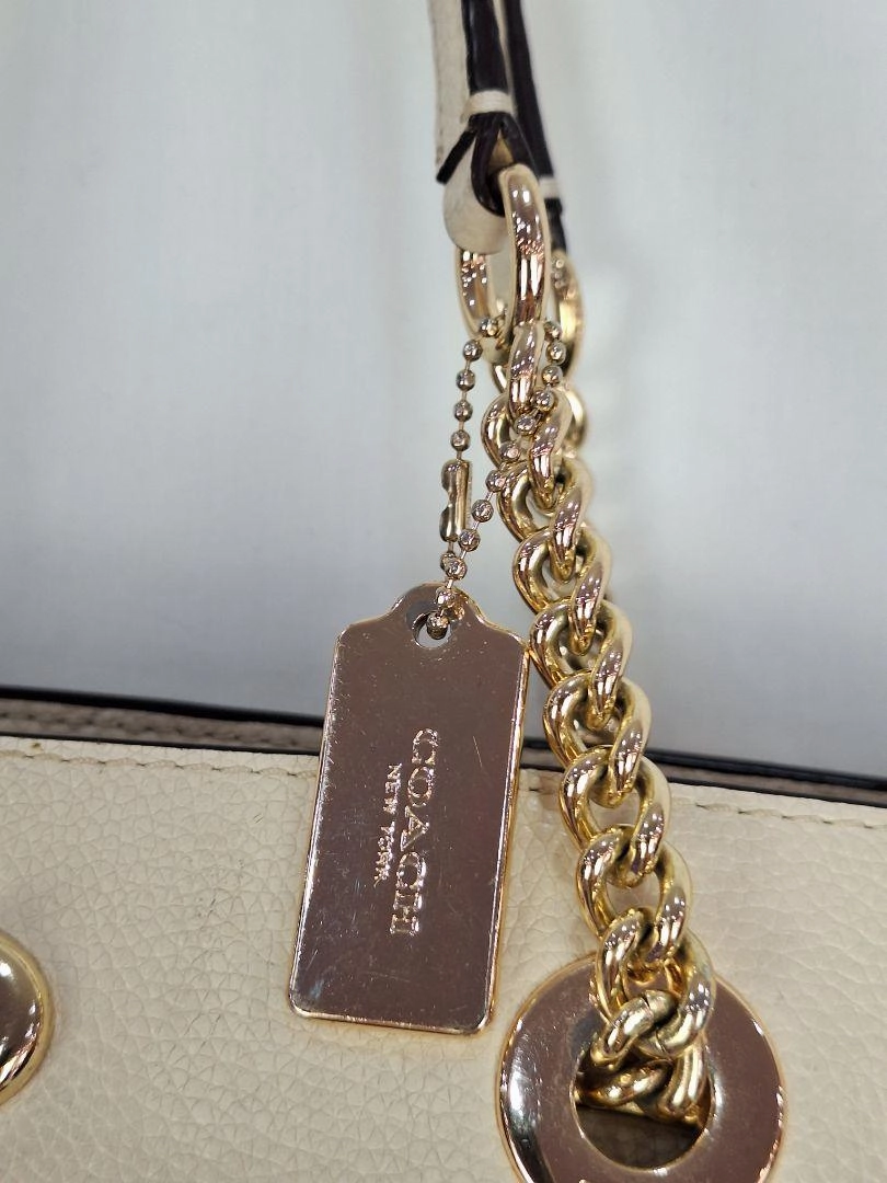 Coach Turnlock Gold Chain Tote Bag