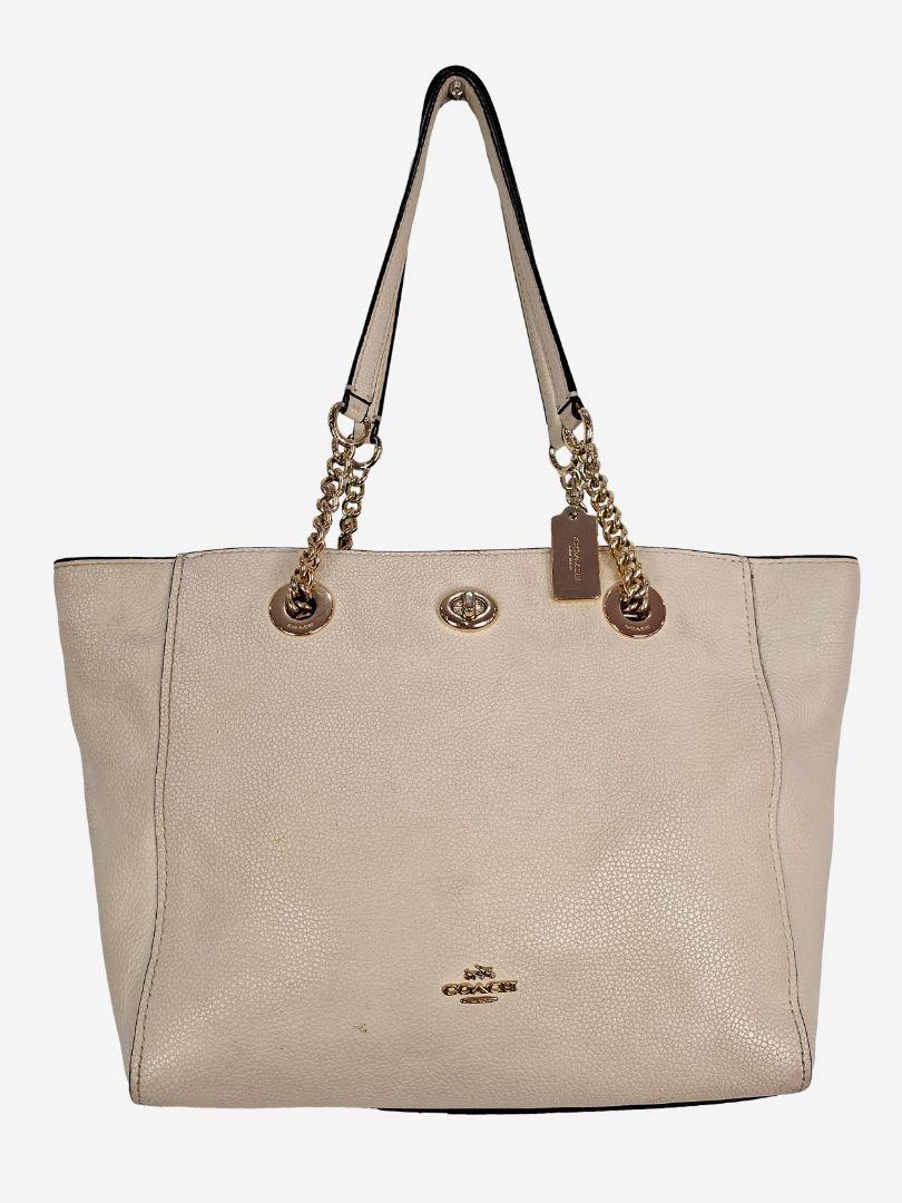 Coach Turnlock Gold Chain Tote Bag