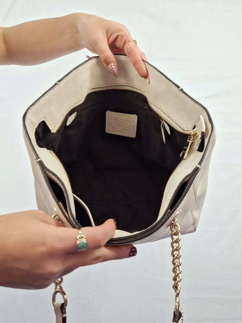 Coach Turnlock Gold Chain Tote Bag