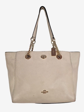 Coach Turnlock Gold Chain Tote Bag