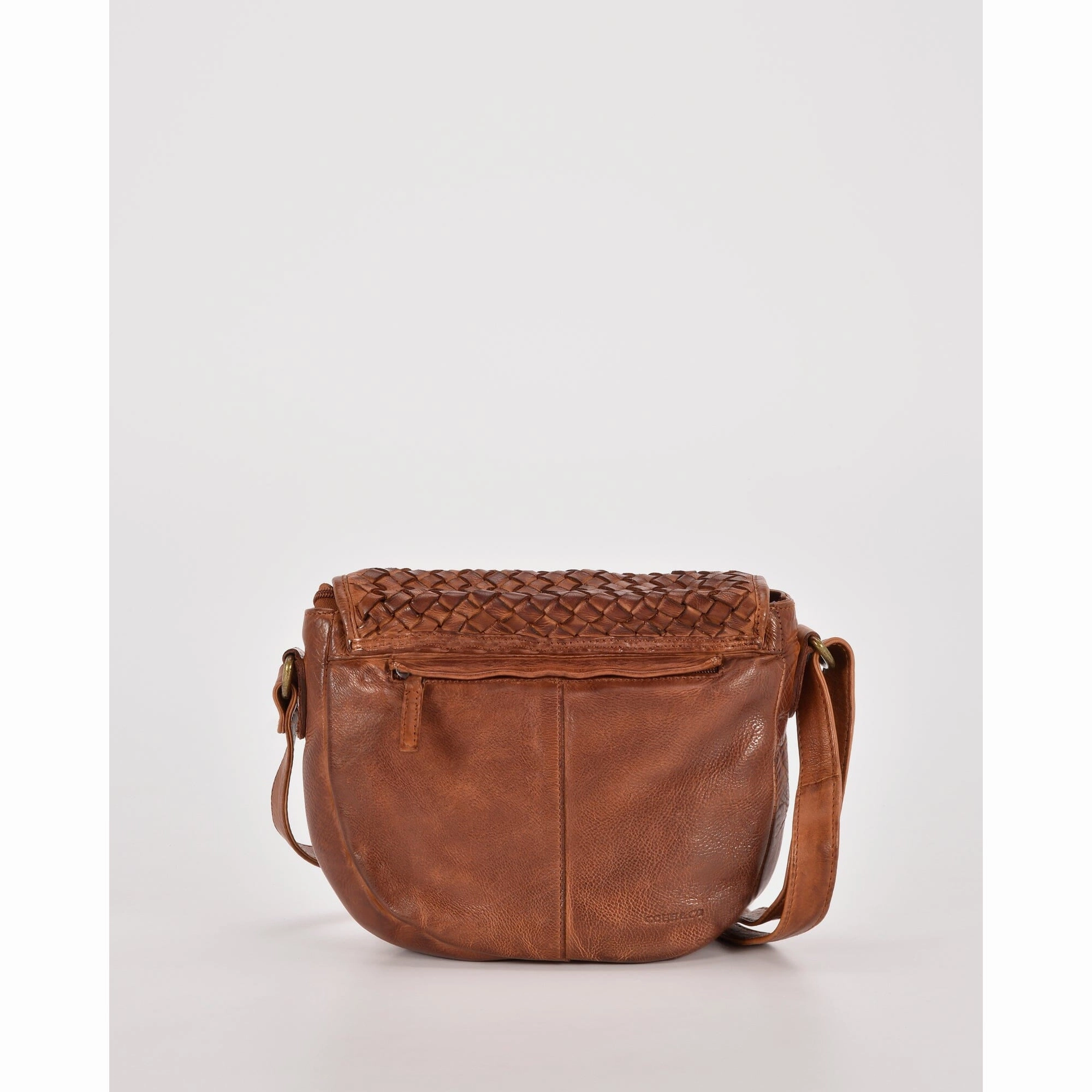 COBB & CO Carrara Leather Plaited Flap Crossbody