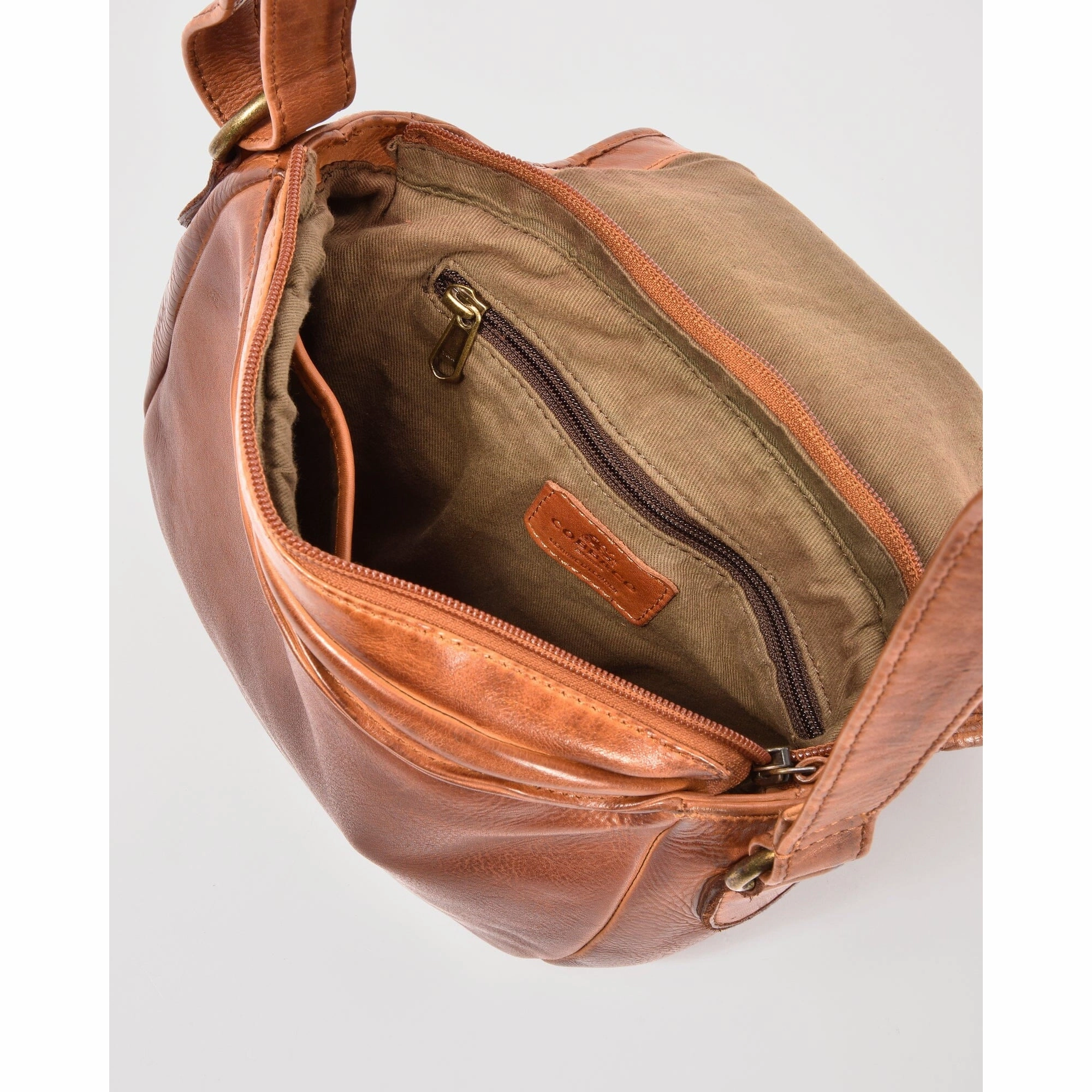 COBB & CO Carrara Leather Plaited Flap Crossbody
