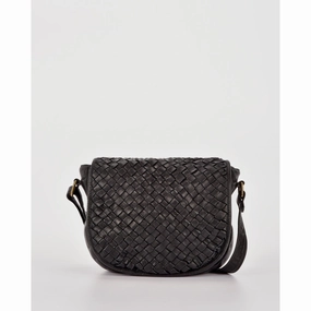 COBB & CO Carrara Leather Plaited Flap Crossbody