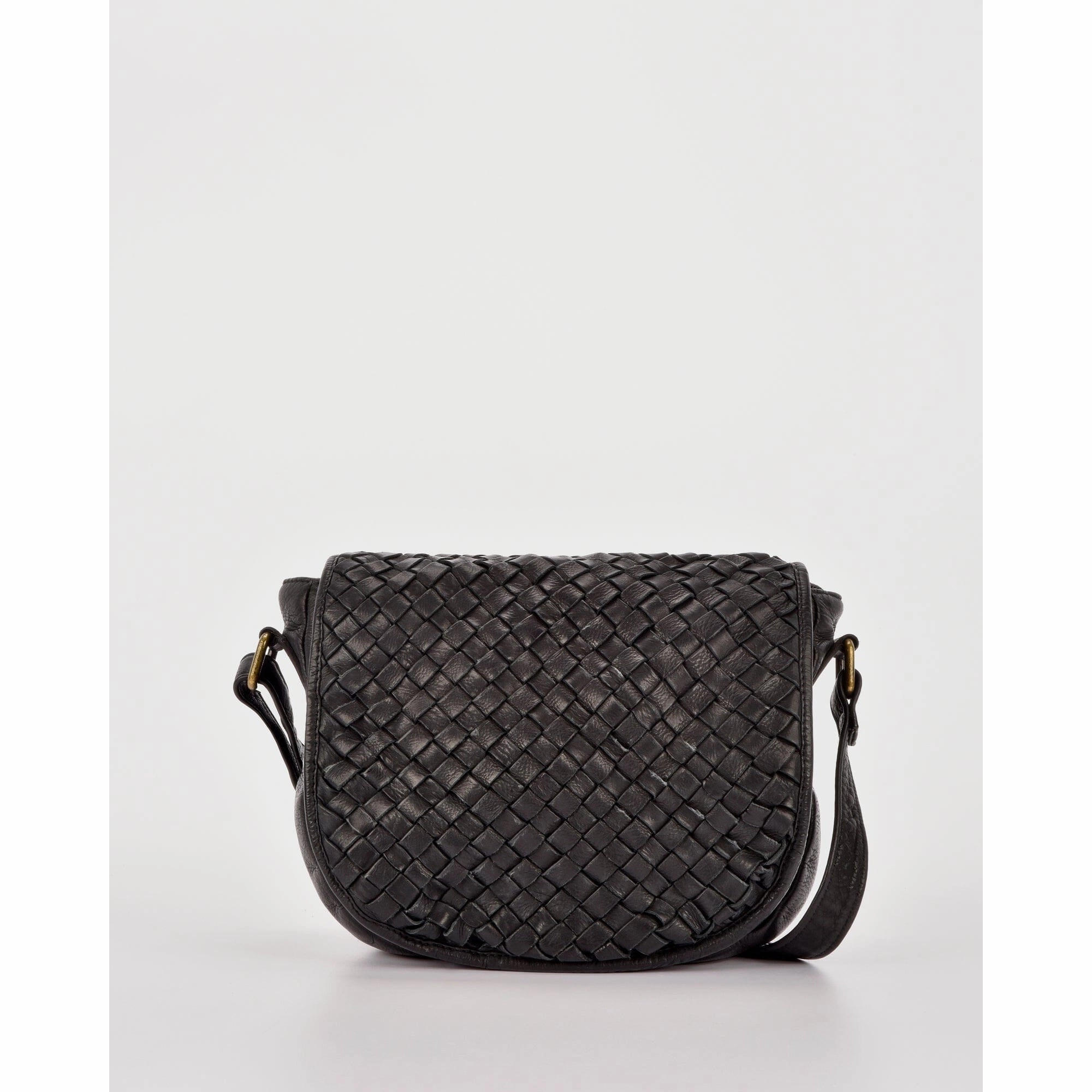 COBB & CO Carrara Leather Plaited Flap Crossbody
