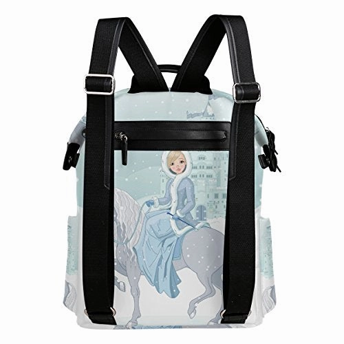 Colourlife Princess Riding Horse Stylish Casual Shoulder Backpacks Laptop School Bags Travel