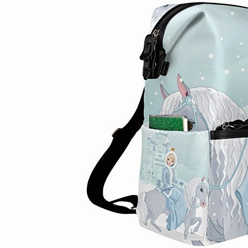 Colourlife Princess Riding Horse Stylish Casual Shoulder Backpacks Laptop School Bags Travel