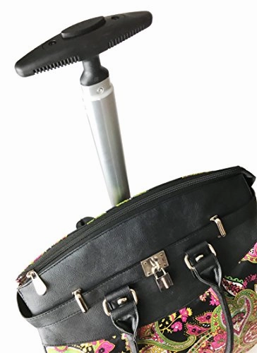 Computer/Laptop Rolling Bag 4 Wheel Case Paisley Green
