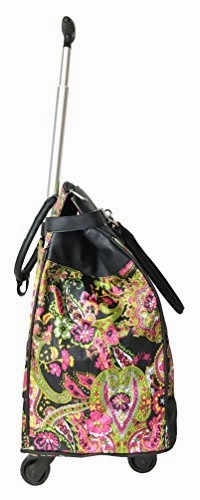 Computer/Laptop Rolling Bag 4 Wheel Case Paisley Green