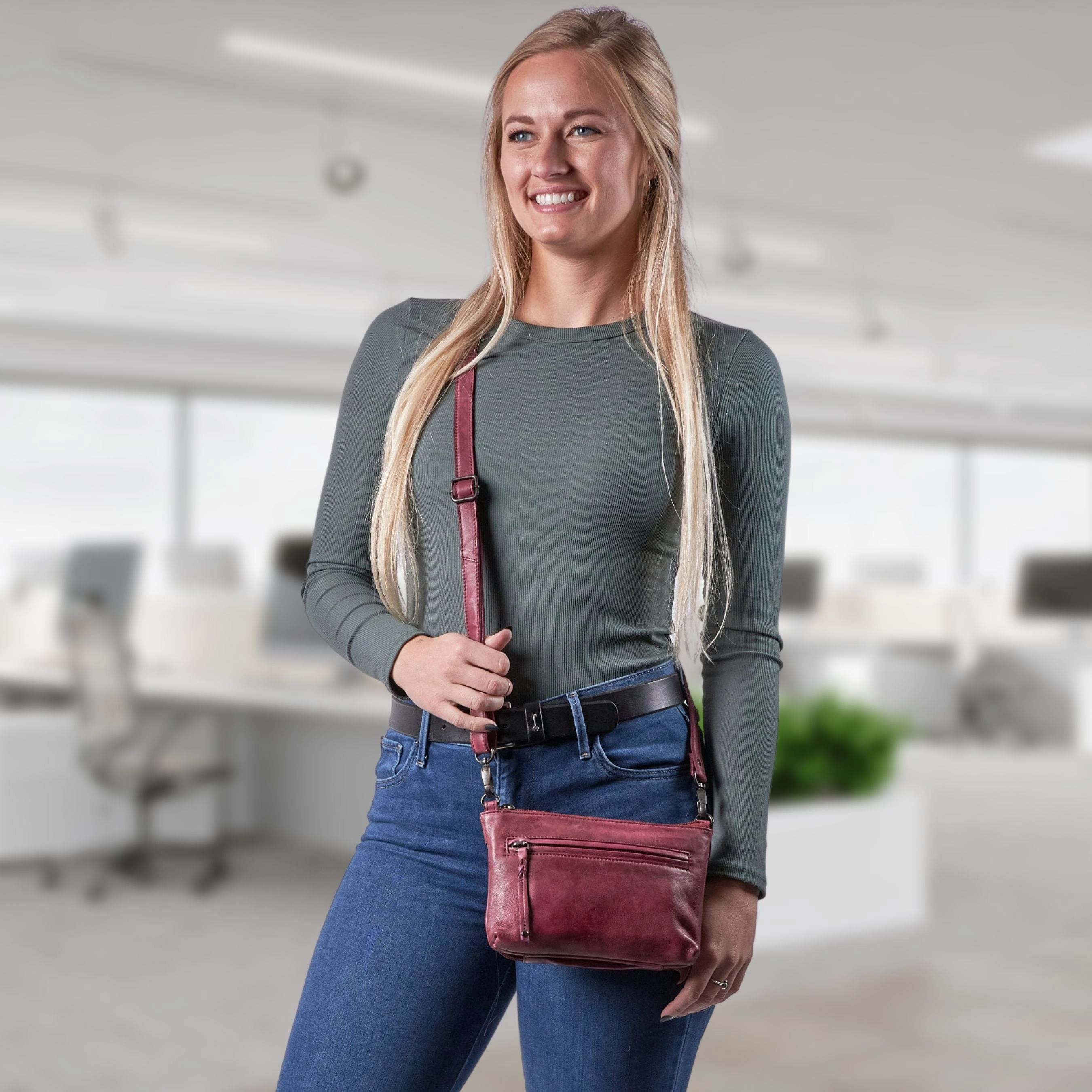 Concealed Carry Amelia Leather Crossbody by Lady Conceal