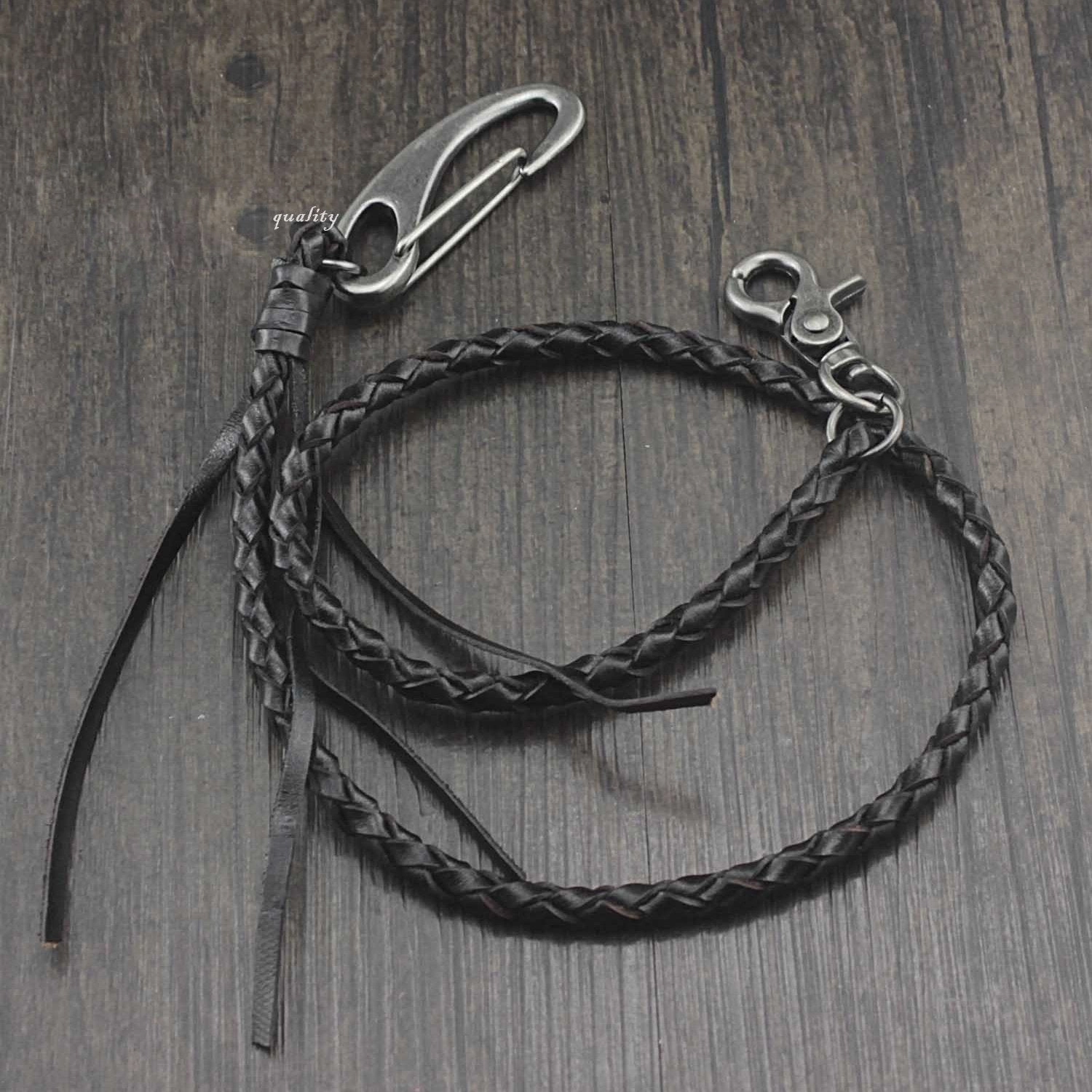 Cool Braided Leather Punk Rock Wallet Chains Biker Trucker Wallet Chain Trucker Wallet Chain for Men
