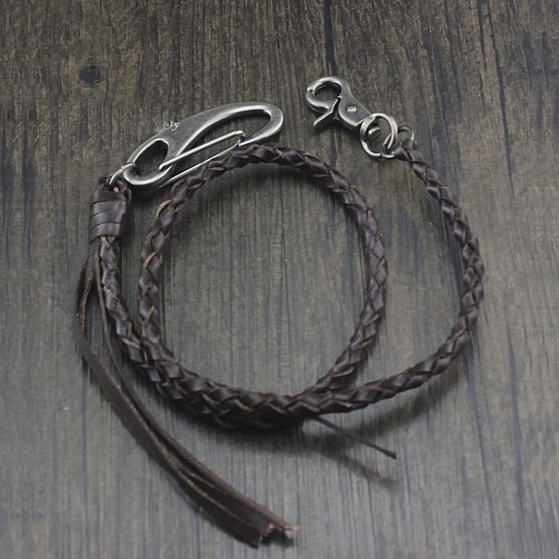 Cool Braided Leather Punk Rock Wallet Chains Biker Trucker Wallet Chain Trucker Wallet Chain for Men