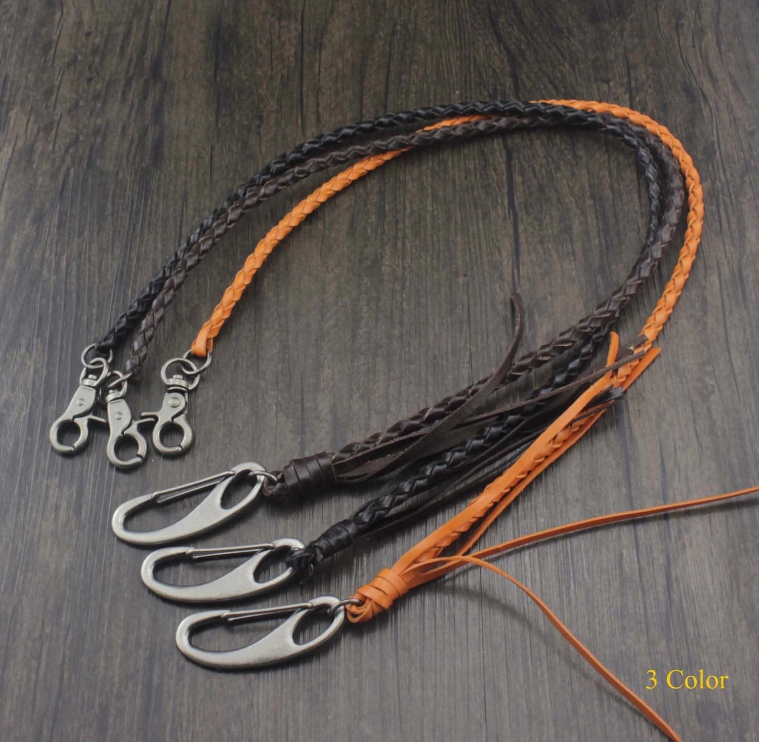 Cool Braided Leather Punk Rock Wallet Chains Biker Trucker Wallet Chain Trucker Wallet Chain for Men
