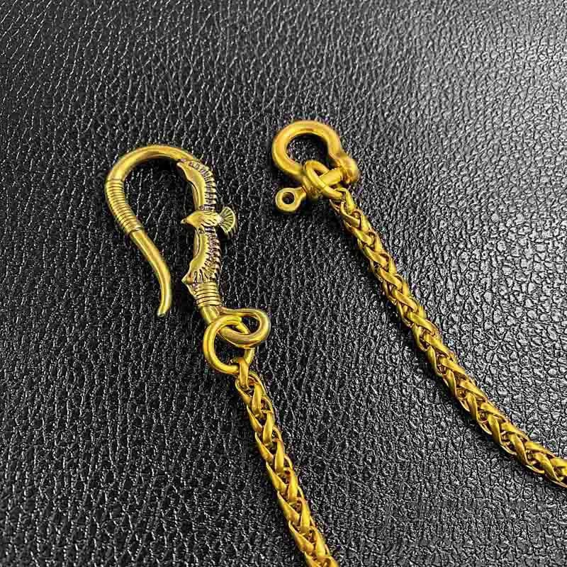 Cool Brass 18" Mens Flying Eagle Key Chain Pants Chain Wallet Chain Motorcycle Wallet Chain for Men