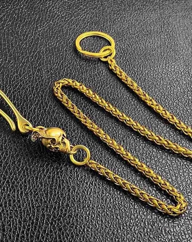 Cool Brass 18" Mens Lizard Skull Key Chain Pants Chain Wallet Chain Motorcycle Wallet Chain for Men