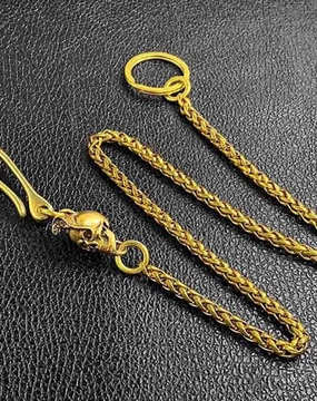 Cool Brass 18" Mens Lizard Skull Key Chain Pants Chain Wallet Chain Motorcycle Wallet Chain for Men