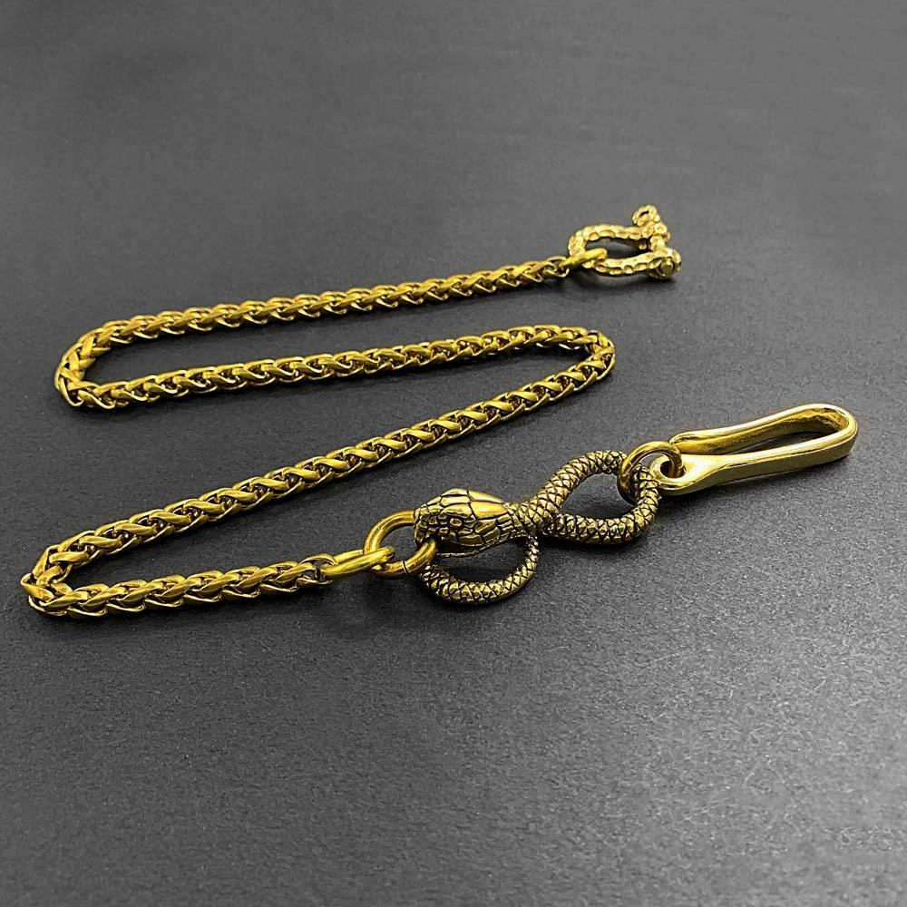 Cool Brass 18" Mens Python Snake Key Chain Pants Chain Wallet Chain Motorcycle Wallet Chain for Men