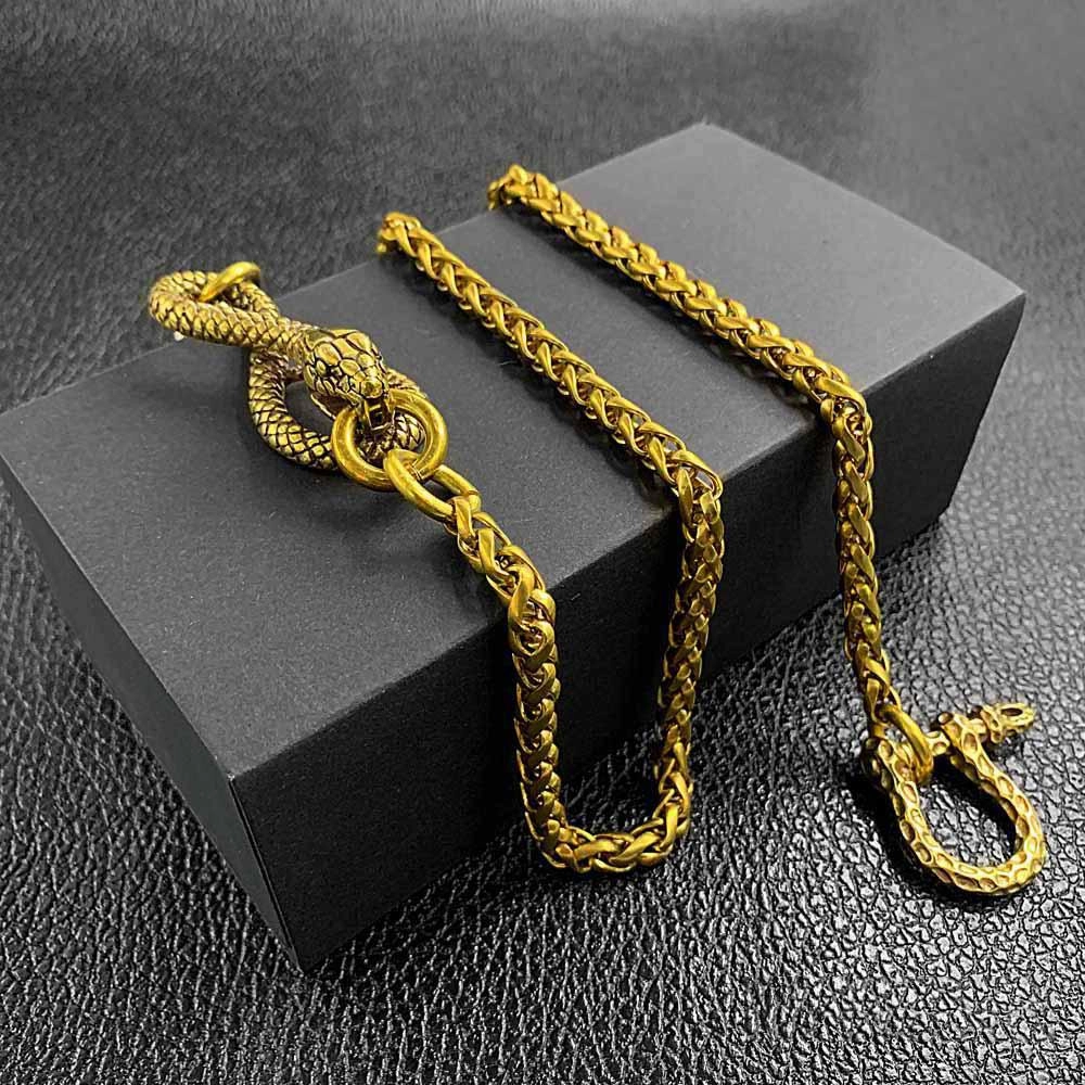 Cool Brass 18" Mens Python Snake Key Chain Pants Chain Wallet Chain Motorcycle Wallet Chain for Men