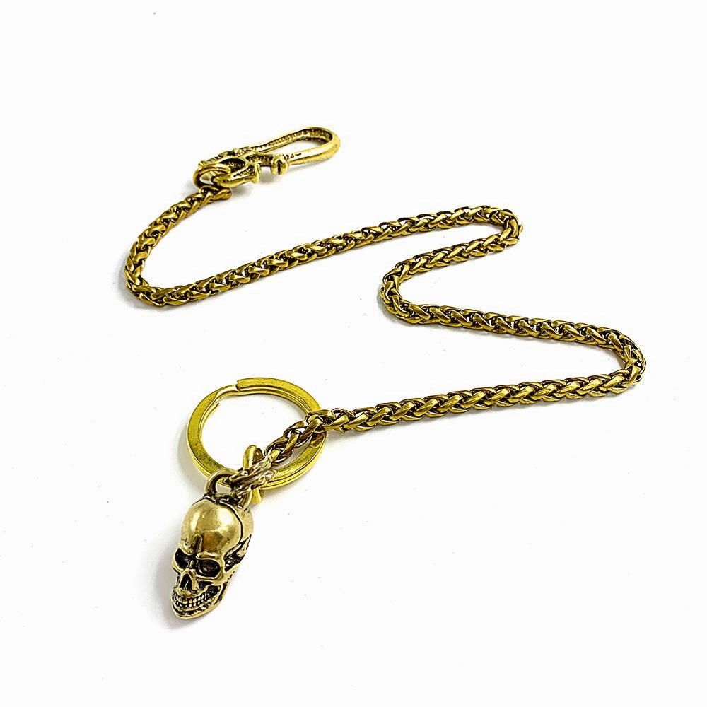Cool Brass 18" Mens Skull Ring Key Chain Pants Chain Wallet Chain Motorcycle Wallet Chain for Men