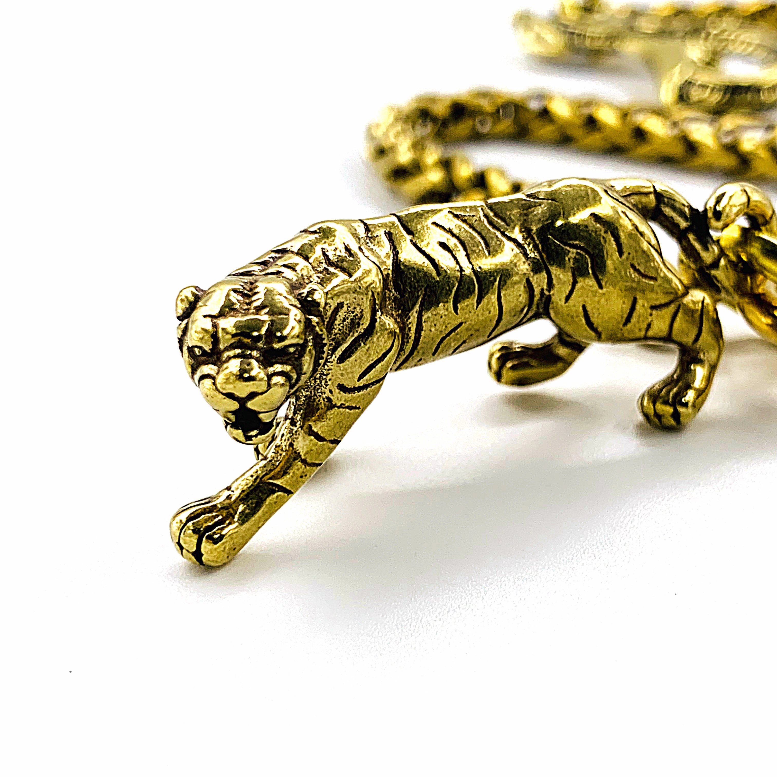 Cool Brass 18" Mens Tiger Hook Key Chain Pants Chain Wallet Chain Motorcycle Wallet Chain for Men