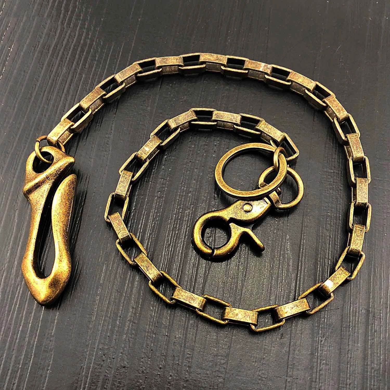 Cool Brass Gold Mens Wallet Chain Biker Wallet CHain Pants Chain jeans chain jean chain For Men