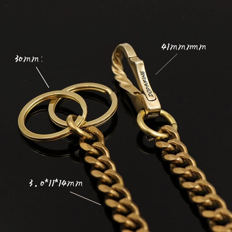 Cool Brass Mens 18 Wallet Chain Pants Chain Gold Biker Wallet Chain For Men