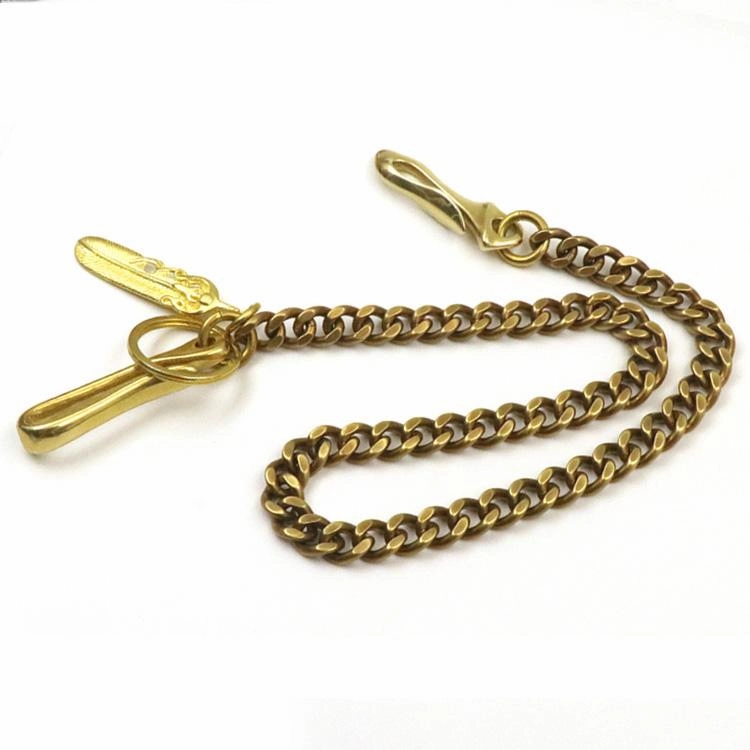 Cool Brass Mens Key Chain Long Gold Wallet Chain Pants Chain Biker Wallet Chain For Men