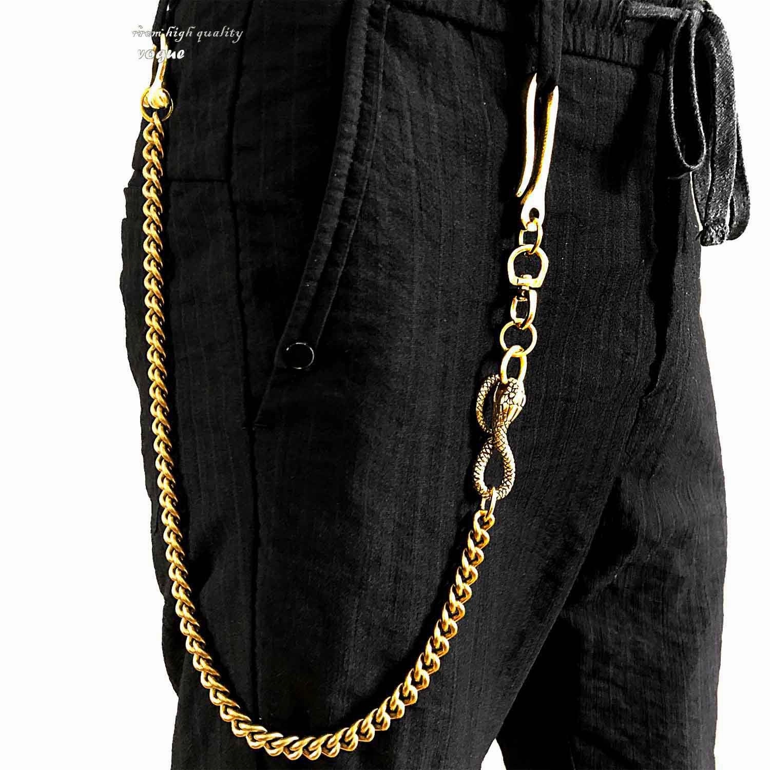 Cool Gold Long Snake Pants Chain Wallet Chain Long Biker Wallet Chain For Men