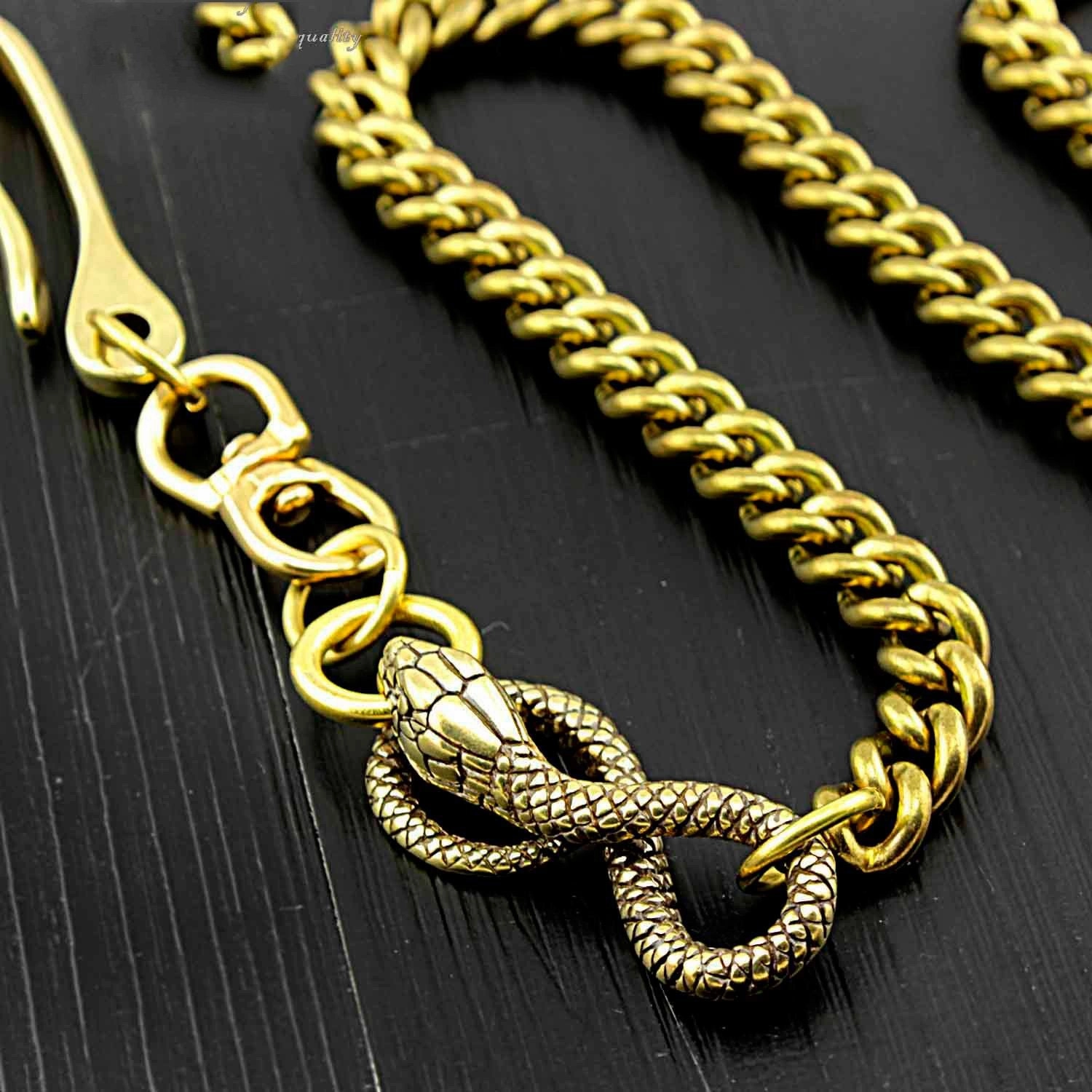 Cool Gold Long Snake Pants Chain Wallet Chain Long Biker Wallet Chain For Men