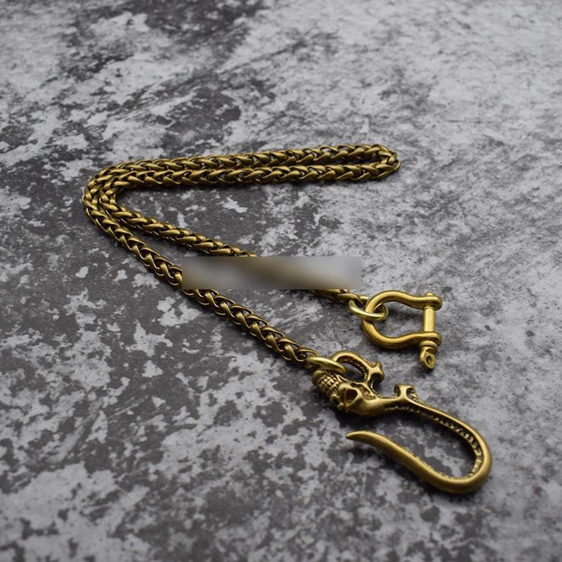 Cool Gold Mens 19'' Biker Wallet Chain Brass Trucker Wallet Chain Pants Chain for Men