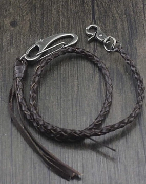 Cool Handmade Braided Leather Punk Rock Wallets Chain Biker Trucker Wallet Chain Trucker Wallet Chain for Men