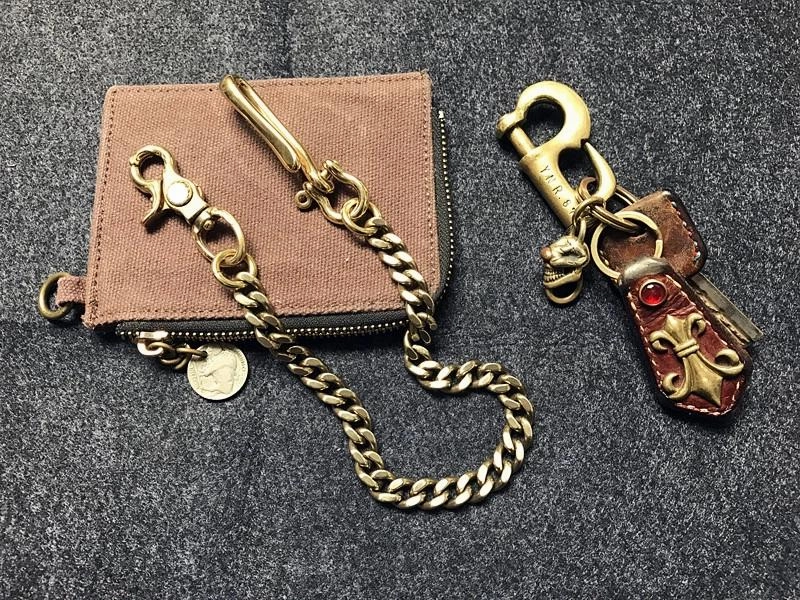 Cool Men's 18?Gold Brass Biker jeans chain jean chain Pants Chains Biker Wallet Chain For Men