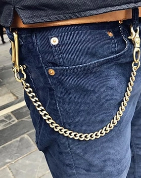 Cool Men's 18?Gold Brass Biker jeans chain jean chain Pants Chains Biker Wallet Chain For Men