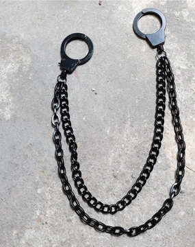 Cool Men's Black Double Layer Pants Chain Punk jeans chain jean chain Wallet Chain For Men