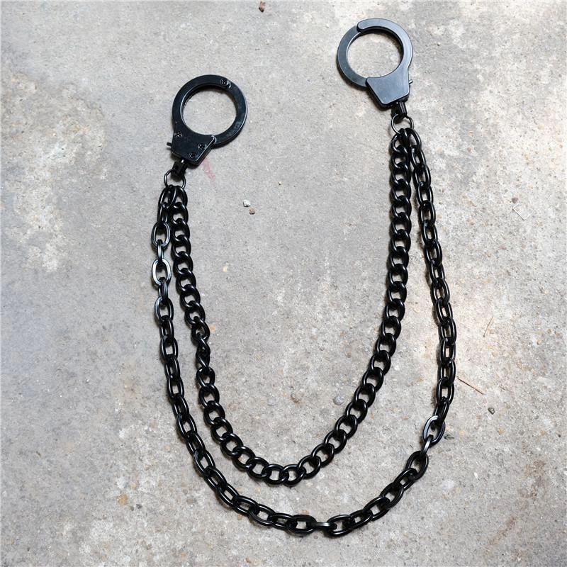 Cool Men's Black Double Layer Pants Chain Punk jeans chain jean chain Wallet Chain For Men