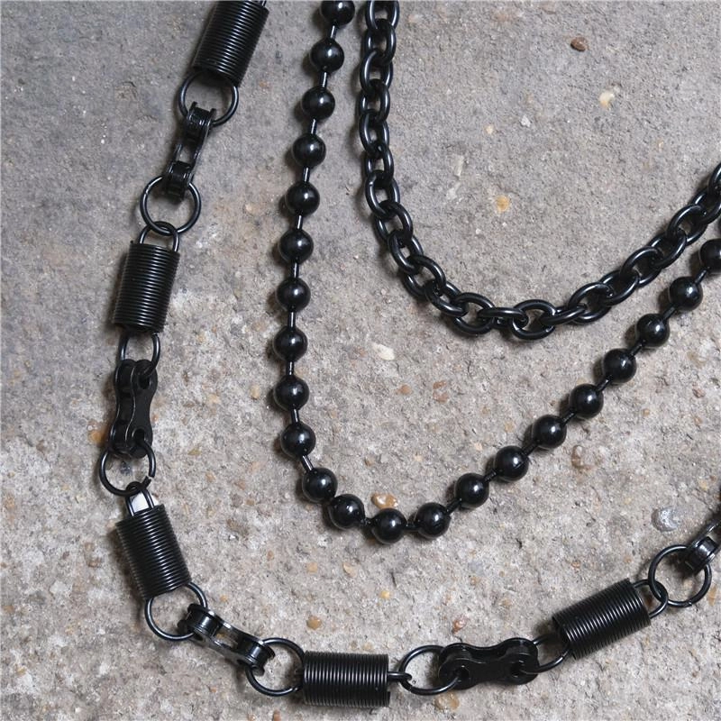 Cool Men's Black Triple Pants Chain Punk Wallet Chain jeans chain jean chain For Men