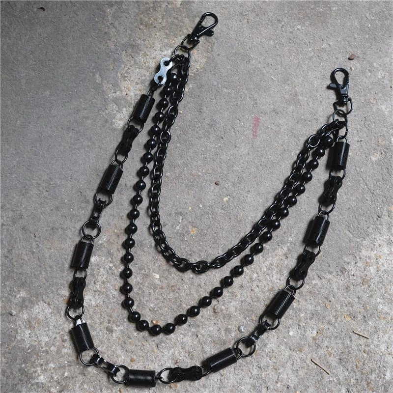 Cool Men's Black Triple Pants Chain Punk Wallet Chain jeans chain jean chain For Men