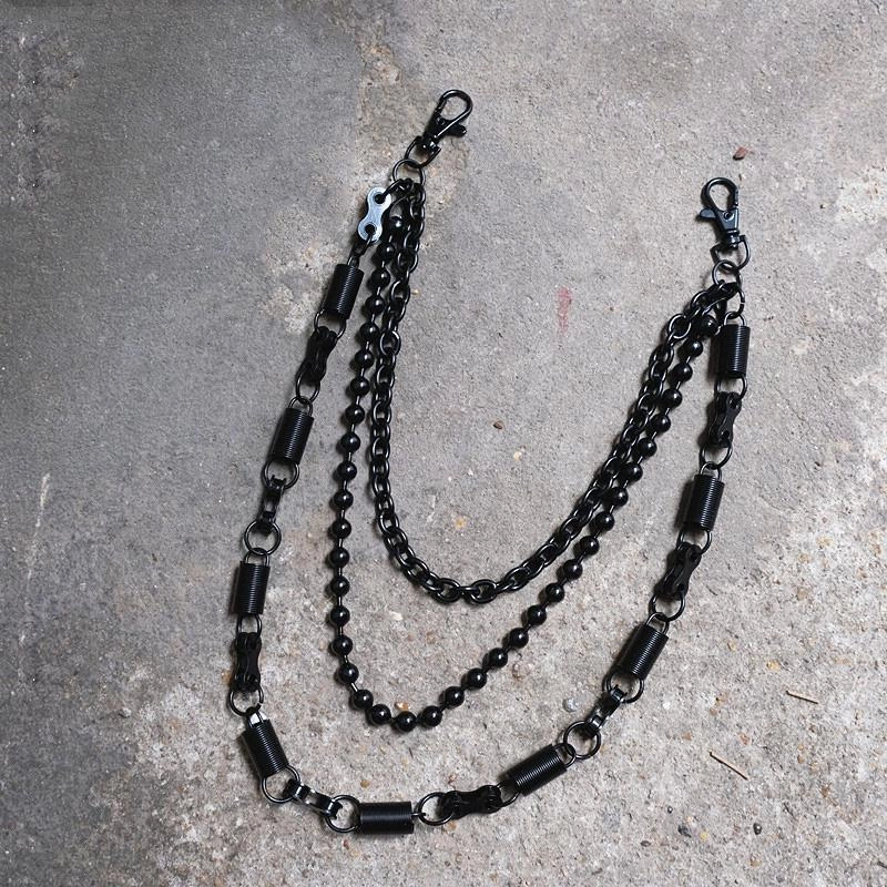Cool Men's Black Triple Pants Chain Punk Wallet Chain jeans chain jean chain For Men