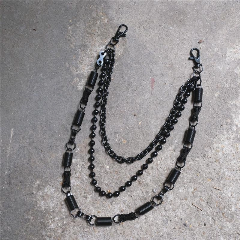 Cool Men's Black Triple Pants Chain Punk Wallet Chain jeans chain jean chain For Men