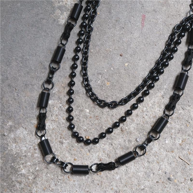 Cool Men's Black Triple Pants Chain Punk Wallet Chain jeans chain jean chain For Men