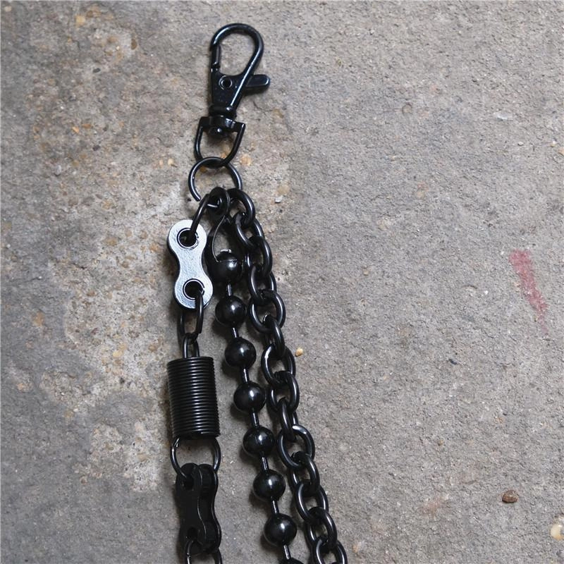 Cool Men's Black Triple Pants Chain Punk Wallet Chain jeans chain jean chain For Men