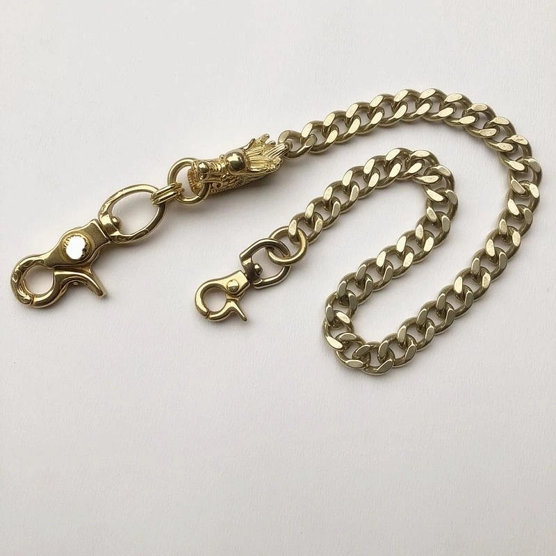 Cool Men's Brass Chinese Dragon 18'' Pants Chains Biker Wallet Chain For Men